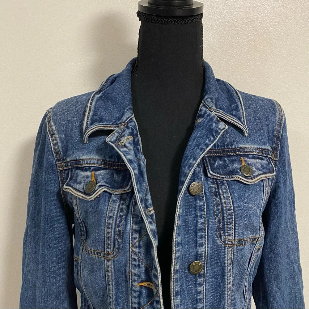 Free People Jacket Women’s Size Small Medium Wash Denim Jacket - Picture 3 of 14